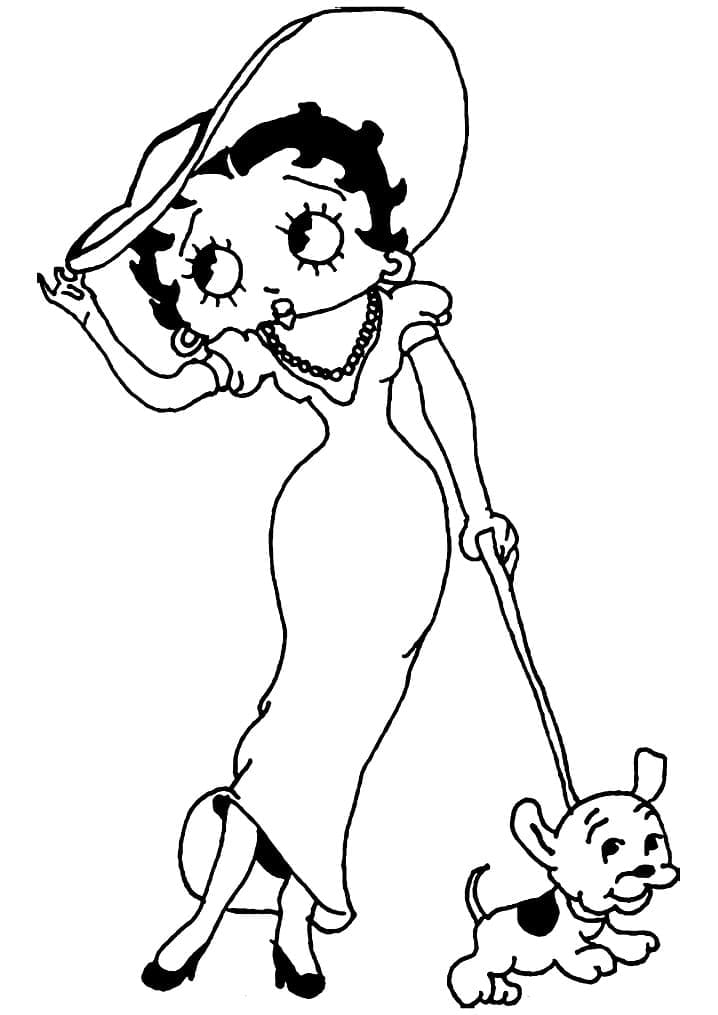 Page de coloriage Betty Boop #203067, collection Personnages de dessins animés, à imprimer et colorier