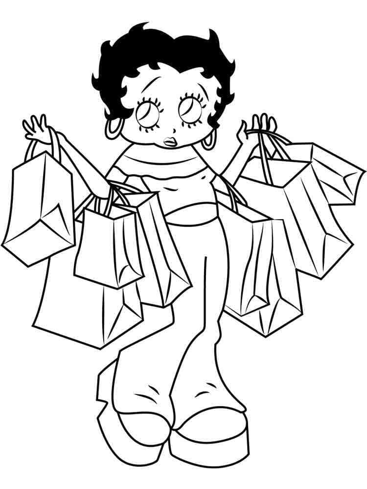 Page de coloriage Betty Boop #203072, collection Personnages de dessins animés, à imprimer et colorier