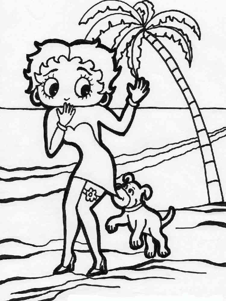Coloriage Betty Boop #203081 à imprimer gratuitement, extrait de la collection Personnages de dessins animés
