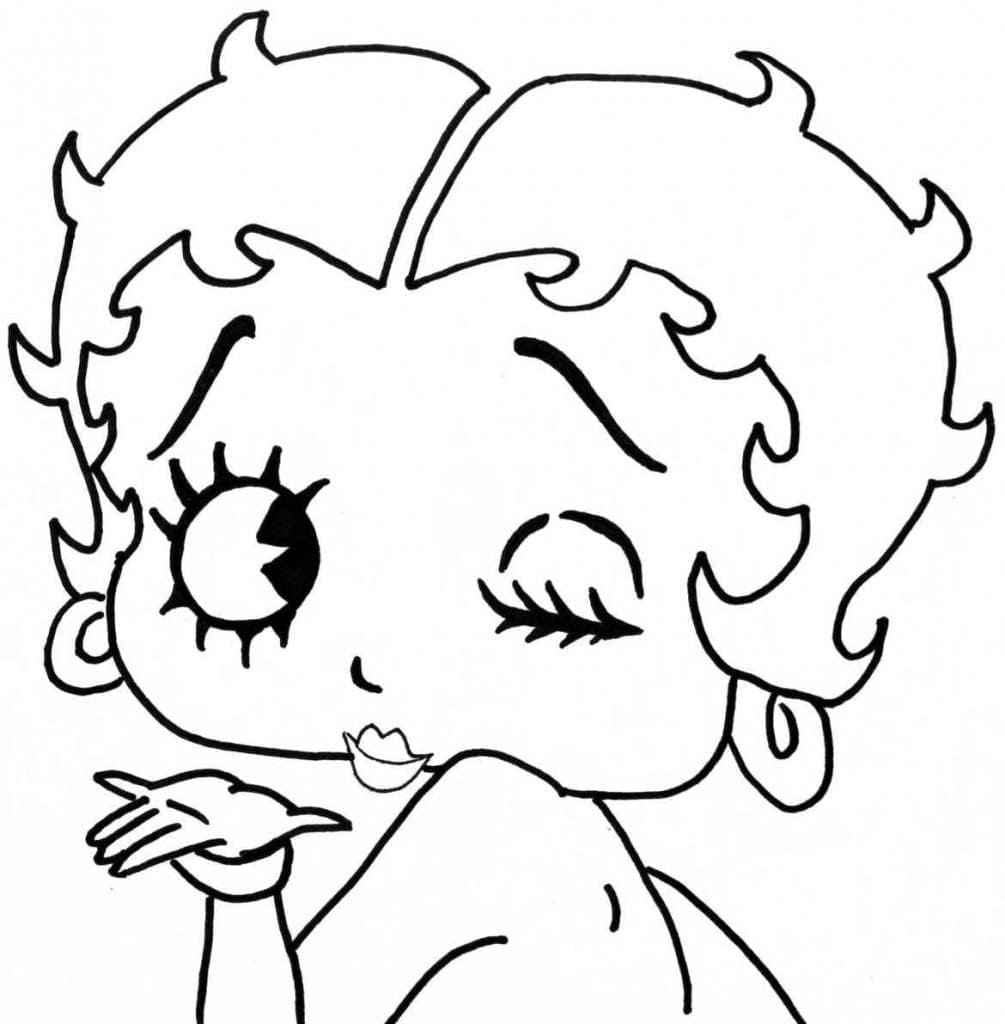 Illustration au trait Betty Boop #203082 de la collection Personnages de dessins animés à colorier gratuitement