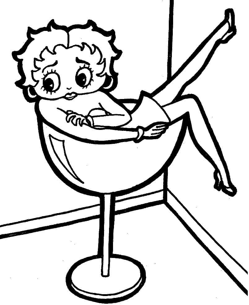 Coloriage à imprimer Betty Boop #203090 de la série Personnages de dessins animés, gratuit pour enfants et adultes