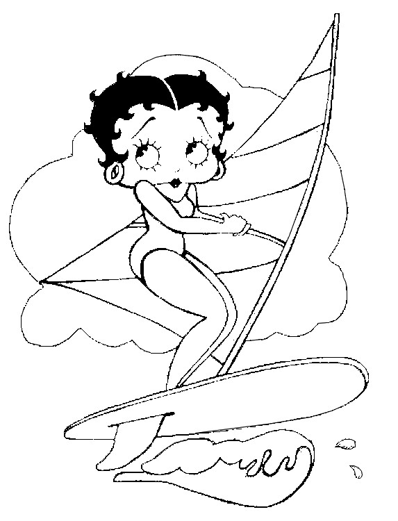Dessin Betty Boop #25927 à colorier de la série Personnages de dessins animés, gratuit à télécharger et imprimer