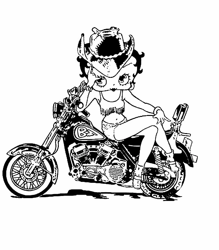 Page de coloriage Betty Boop #25935, collection Personnages de dessins animés, à imprimer et colorier