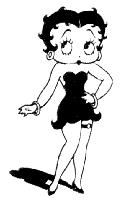 Joli coloriage Betty Boop #25954 de la collection Personnages de dessins animés, prêt à imprimer pour petits et grands