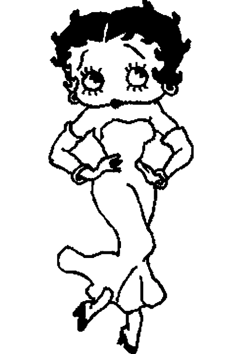 Page de coloriage Betty Boop #25957, collection Personnages de dessins animés, à imprimer et colorier