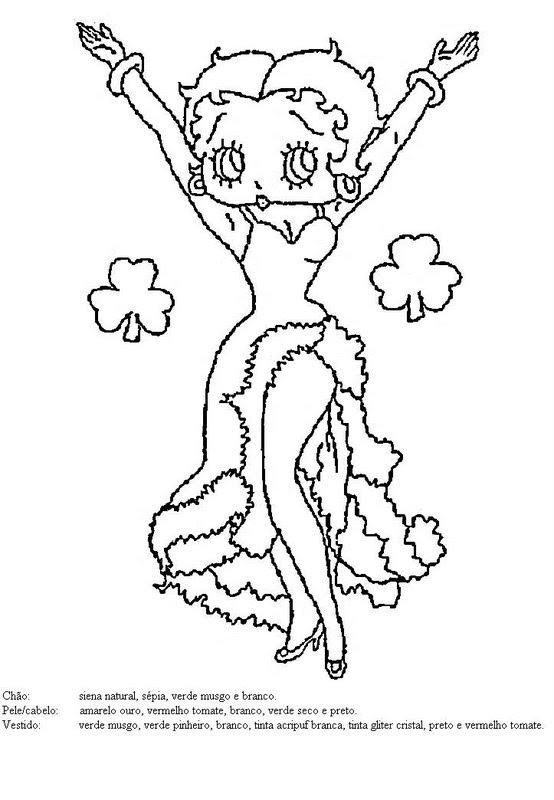 Coloriage gratuit Betty Boop #25958 de la collection Personnages de dessins animés à imprimer