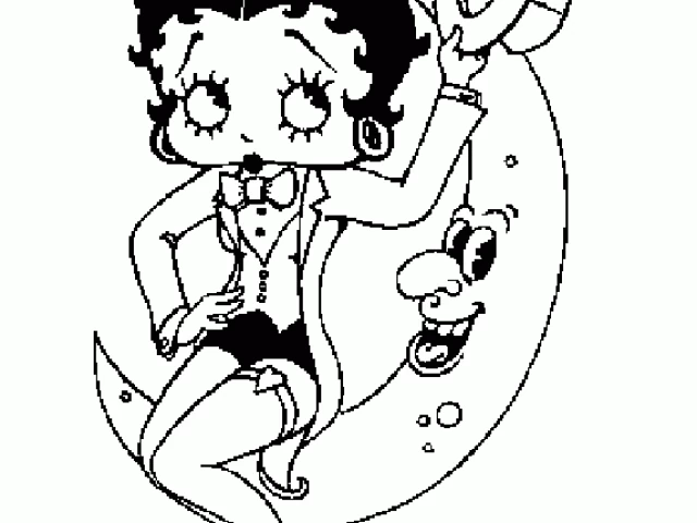 Coloriage Betty Boop #25987 à imprimer gratuitement, extrait de la collection Personnages de dessins animés