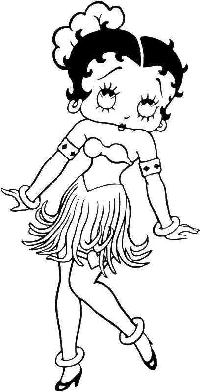 Coloriage à imprimer Betty Boop #25988 de la série Personnages de dessins animés, gratuit pour enfants et adultes