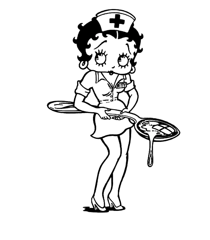 Coloriage à imprimer Betty Boop #26071 de la série Personnages de dessins animés, gratuit pour enfants et adultes