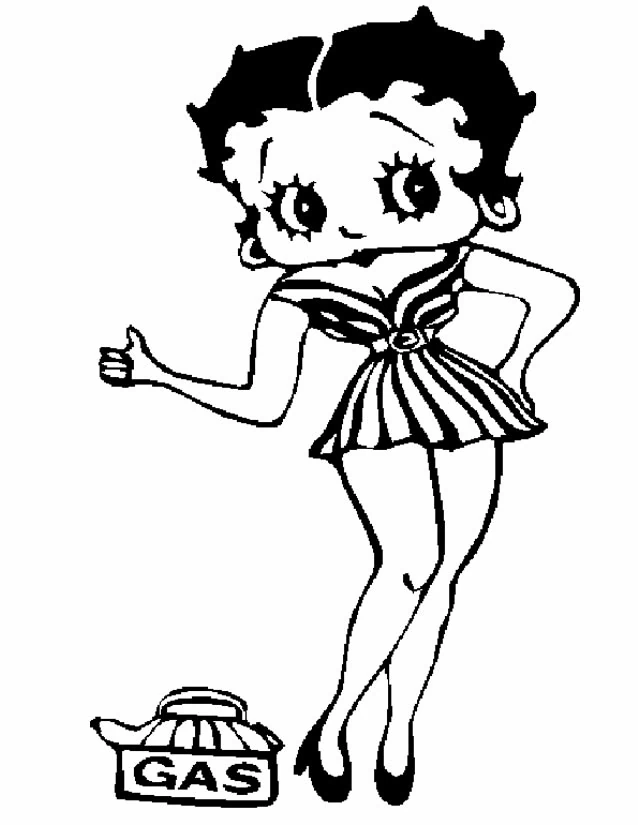 Page de coloriage Betty Boop #26078, collection Personnages de dessins animés, à imprimer et colorier
