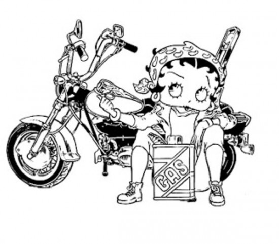 Page de coloriage Betty Boop #26090, collection Personnages de dessins animés, à imprimer et colorier