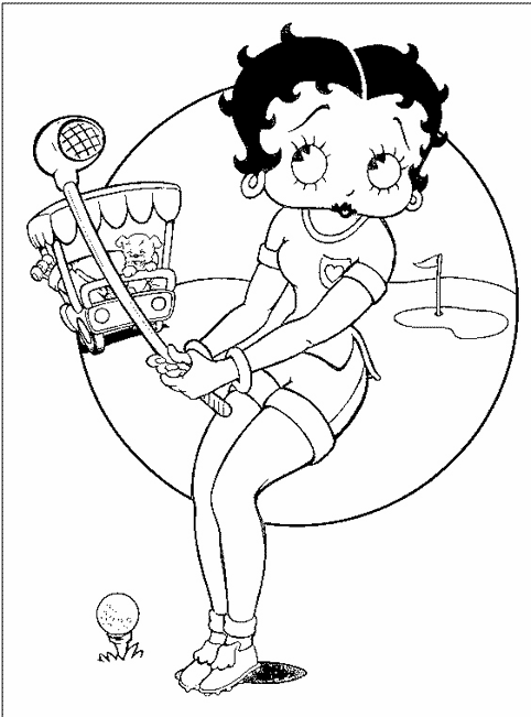 Coloriage Betty Boop #26107 à imprimer gratuitement, extrait de la collection Personnages de dessins animés