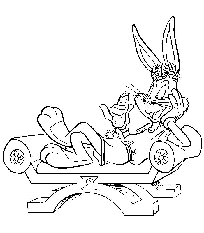 Dessin à colorier: Bugs Bunny (Personnages de dessins animés) #26319 - Coloriages à Imprimer Gratuits