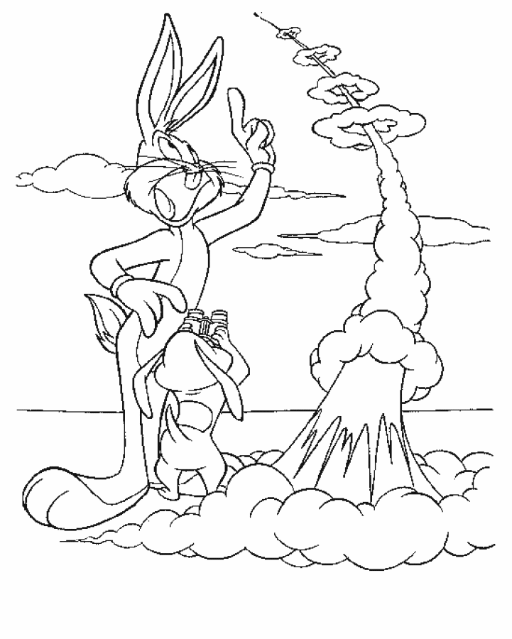 Dessin à colorier: Bugs Bunny (Personnages de dessins animés) #26351 - Coloriages à Imprimer Gratuits