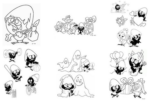 Coloriage Calimero #35841 à imprimer gratuitement, extrait de la collection Personnages de dessins animés