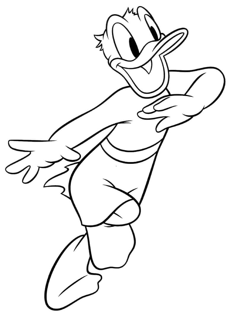 Illustration au trait Donald Duck #186299 de la collection Personnages de dessins animés à colorier gratuitement