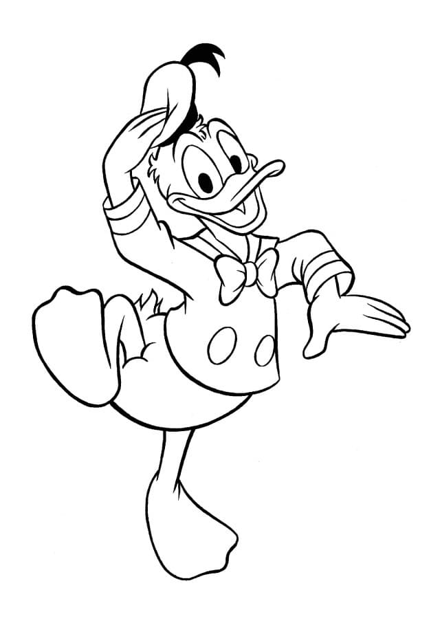 Coloriage gratuit Donald Duck #186306 de la collection Personnages de dessins animés à imprimer
