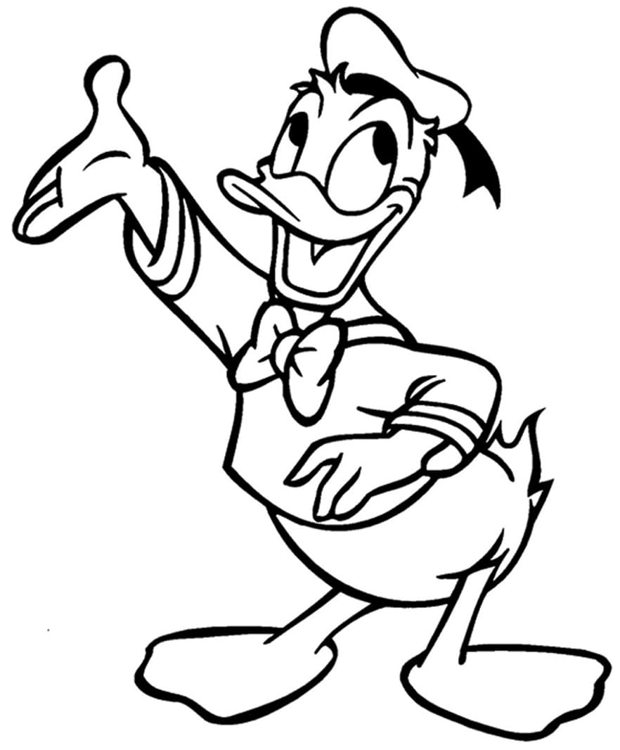 Coloriage gratuit pour enfants et adultes Donald Duck #186311, collection Personnages de dessins animés
