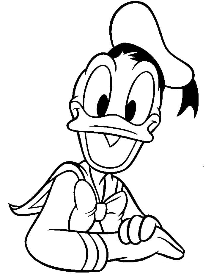 Coloriage imprimable Donald Duck #186317 de la collection Personnages de dessins animés à colorier aux crayons