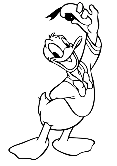 Joli coloriage Donald Duck #30156 de la collection Personnages de dessins animés, prêt à imprimer pour petits et grands