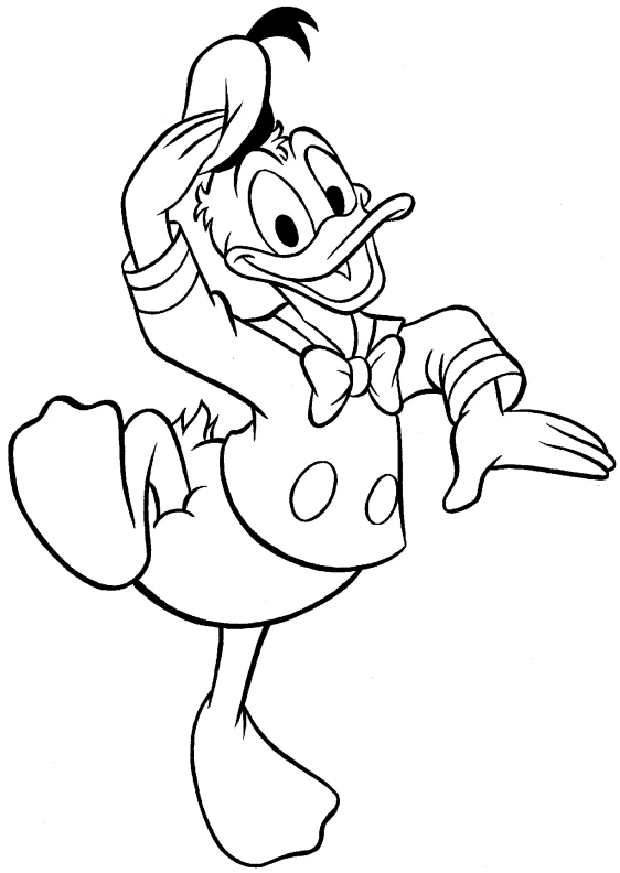 Illustration au trait Donald Duck #30313 de la collection Personnages de dessins animés à colorier gratuitement
