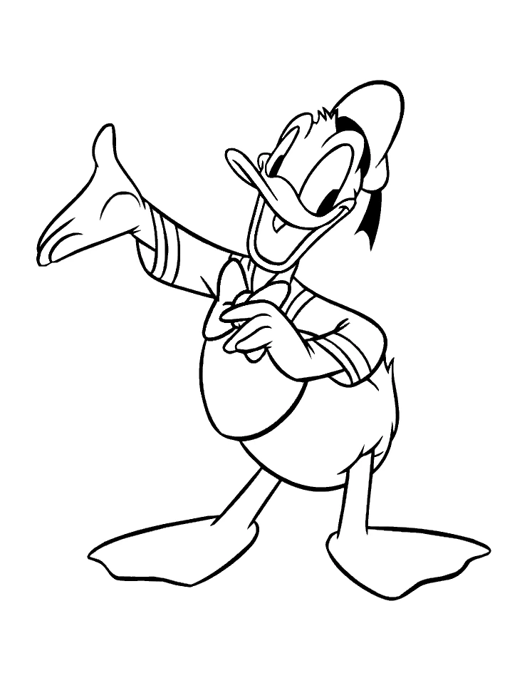 Page de coloriage Donald Duck #30424, collection Personnages de dessins animés, à imprimer et colorier Page de coloriage Donald Duck #30424, collection Personnages de dessins animés, à imprimer et colorier