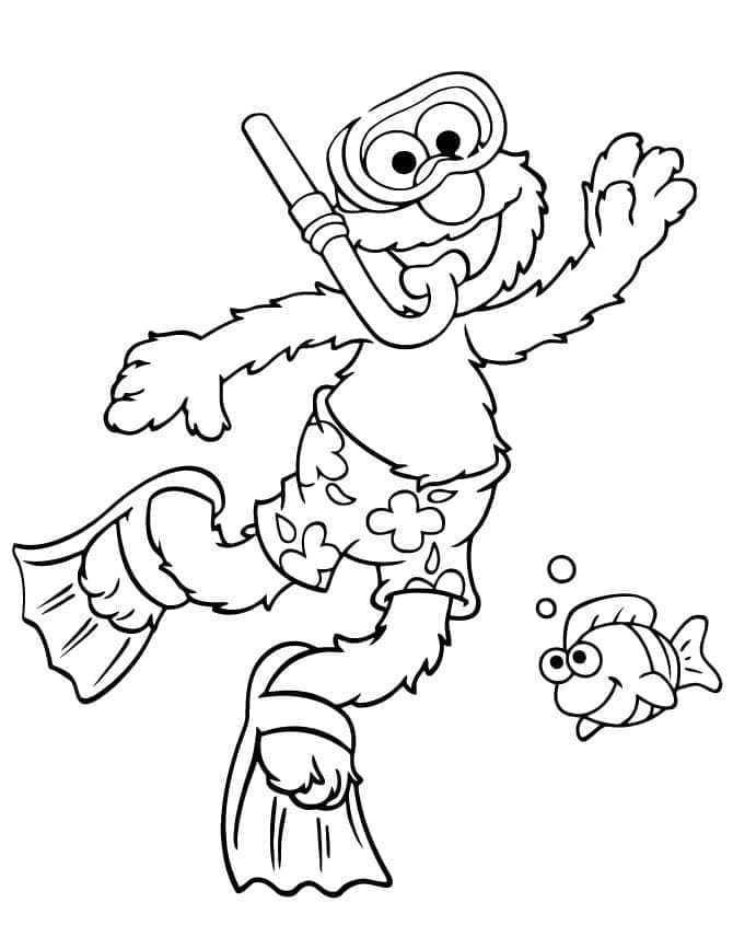 Coloriage gratuit Elmo #203553 de la collection Personnages de dessins animés à imprimer