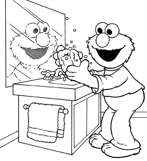 Coloriage gratuit Elmo #203554 de la collection Personnages de dessins animés à imprimer