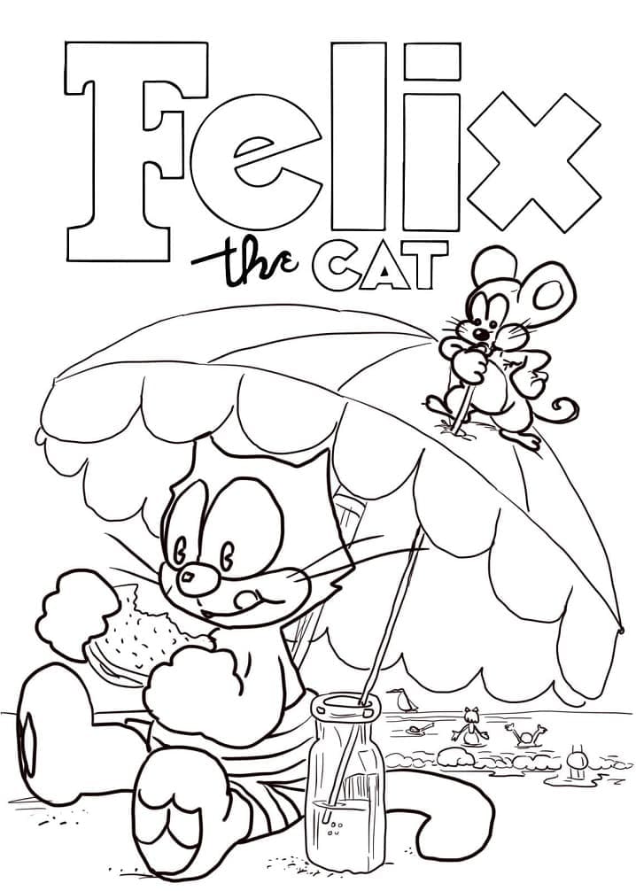 Dessin Félix le Chat #207011 à colorier de la série Personnages de dessins animés, gratuit à télécharger et imprimer