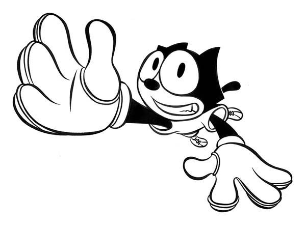 Dessin à colorier: Félix le Chat (Personnages de dessins animés) #47901 - Coloriages à Imprimer Gratuits