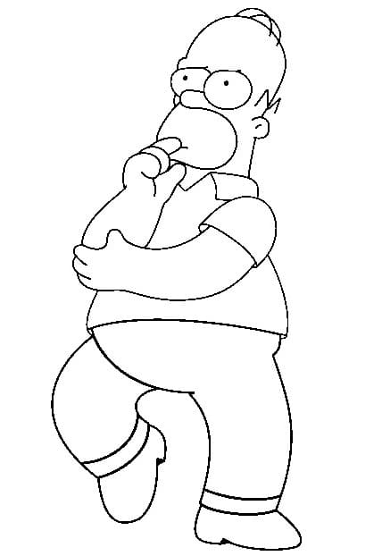 Coloriage gratuit Homer Simpson #188187 de la collection Personnages de dessins animés à imprimer