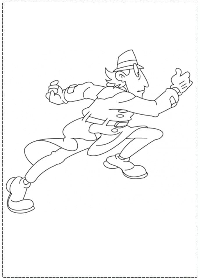 Joli coloriage Inspecteur Gadget #203246 de la collection Personnages de dessins animés, prêt à imprimer pour petits et grands