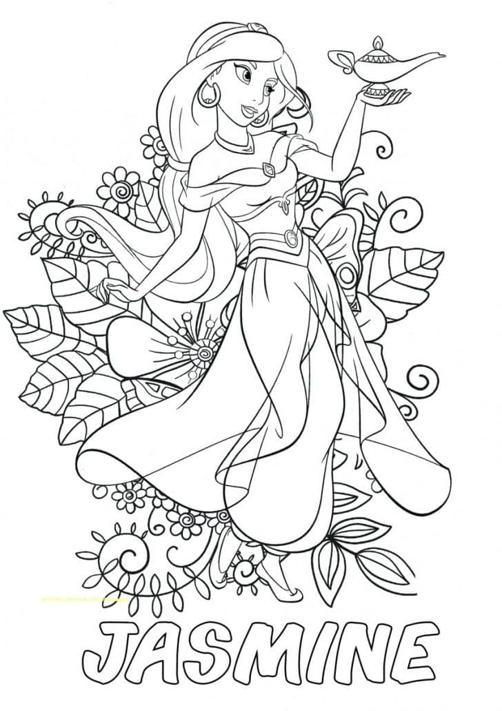 Coloriage gratuit Jasmine #178621 de la collection Personnages de dessins animés à imprimer