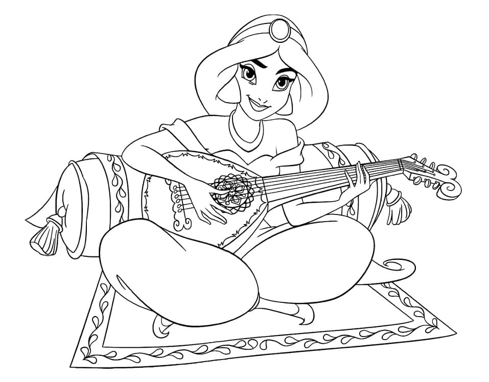 Coloriage gratuit Jasmine #178640 de la collection Personnages de dessins animés à imprimer