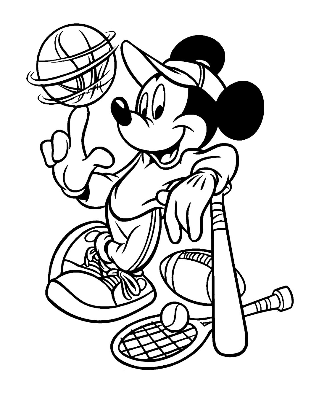 Coloriage gratuit Mickey Mouse #170117 de la collection Personnages de dessins animés à imprimer