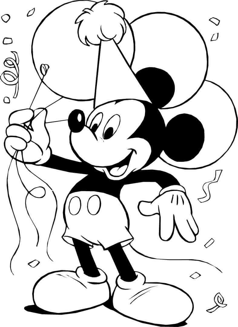 Coloriage gratuit Mickey Mouse #172023 de la collection Personnages de dessins animés à imprimer