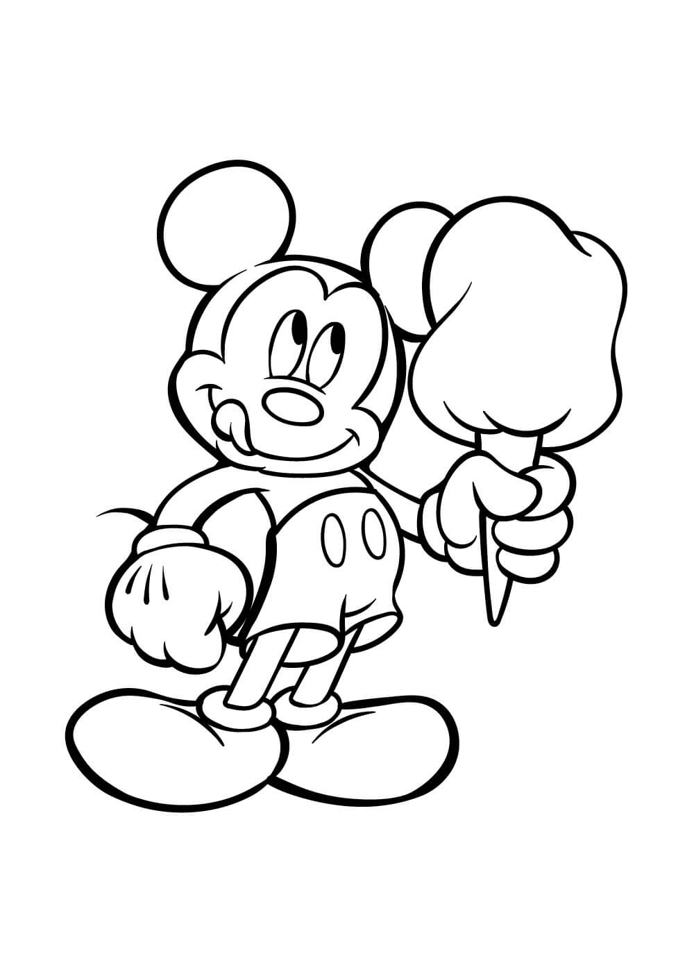 Coloriage gratuit Mickey Mouse #172032 de la collection Personnages de dessins animés à imprimer