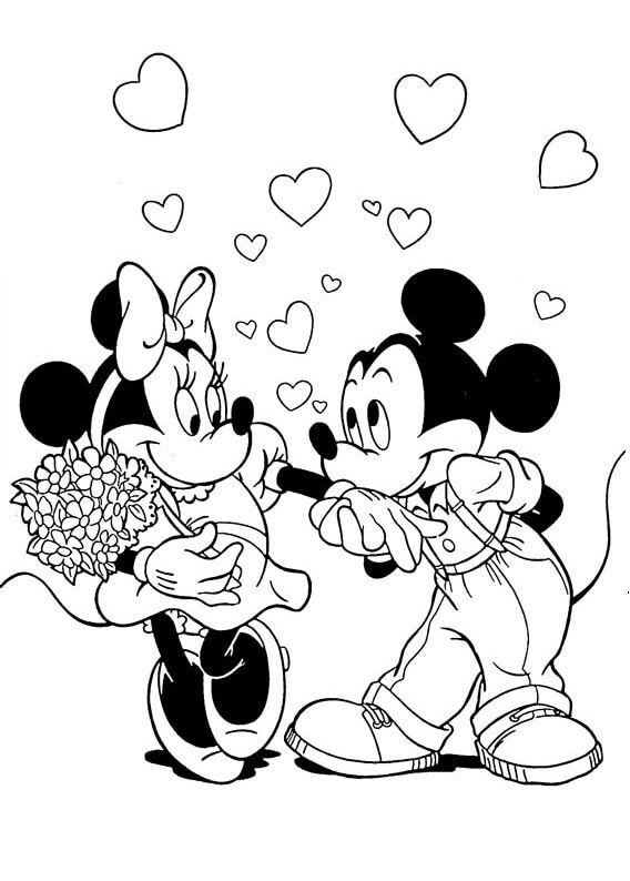 Coloriage gratuit Mickey Mouse #172051 de la collection Personnages de dessins animés à imprimer