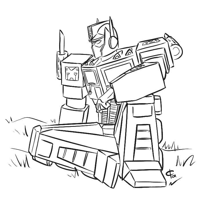 Coloriage gratuit Optimus Prime #214287 de la collection Personnages de dessins animés à imprimer