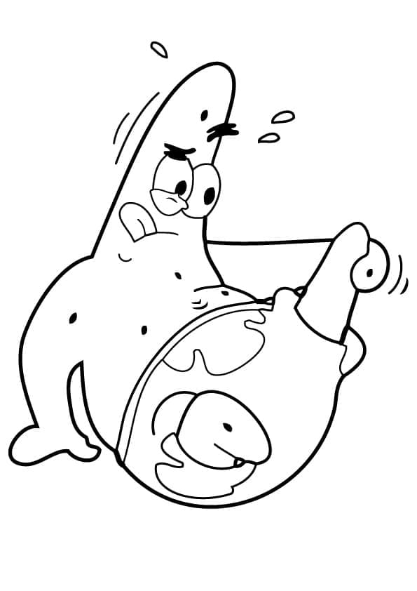 Dessin à colorier Patrick Étoile #220637 issu de la collection Personnages de dessins animés, prêt à imprimer
