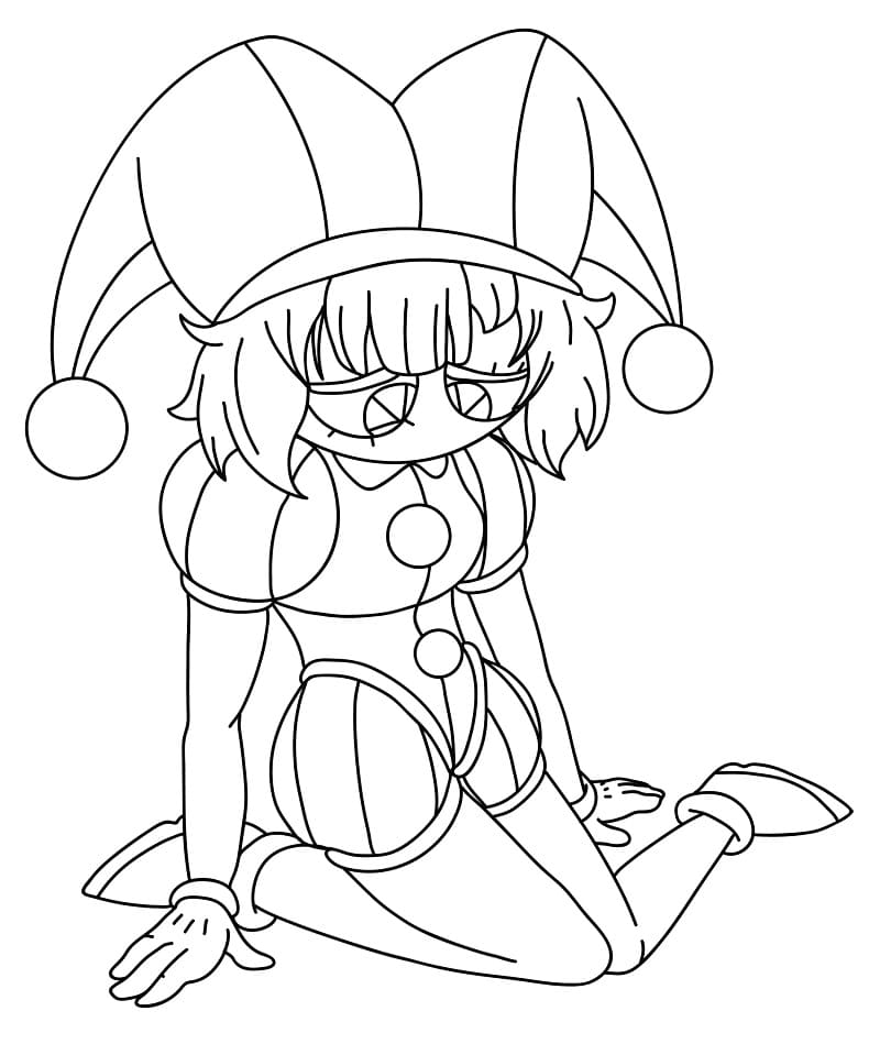 Coloriage gratuit Pomni #218269 de la collection Personnages de dessins animés à imprimer