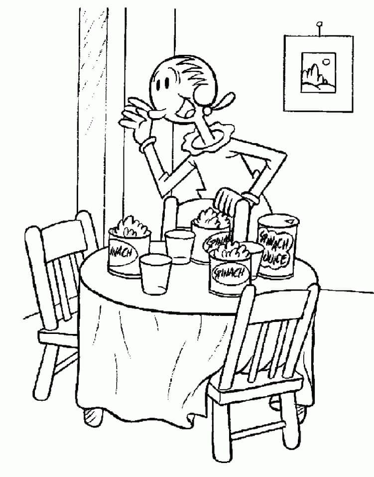 Illustration au trait Popeye #205951 de la collection Personnages de dessins animés à colorier gratuitement
