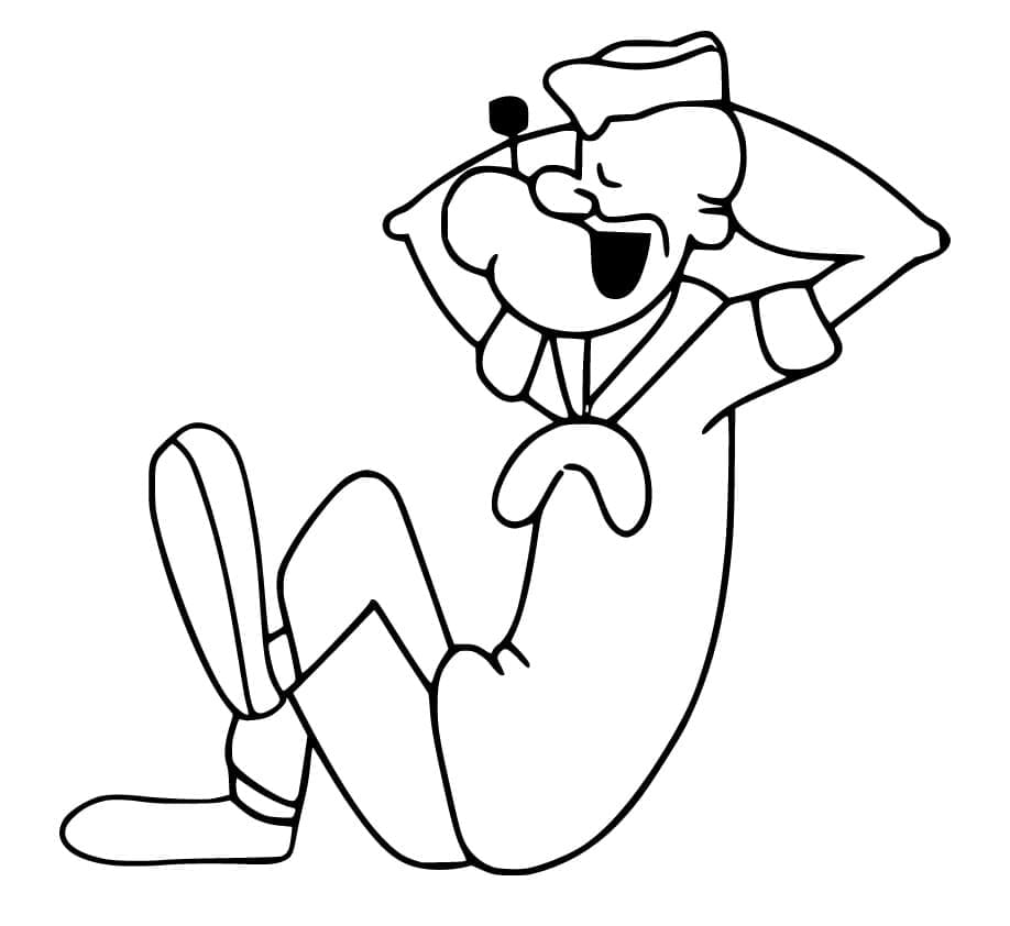 Dessin à colorier Popeye #205958 issu de la collection Personnages de dessins animés, prêt à imprimer
