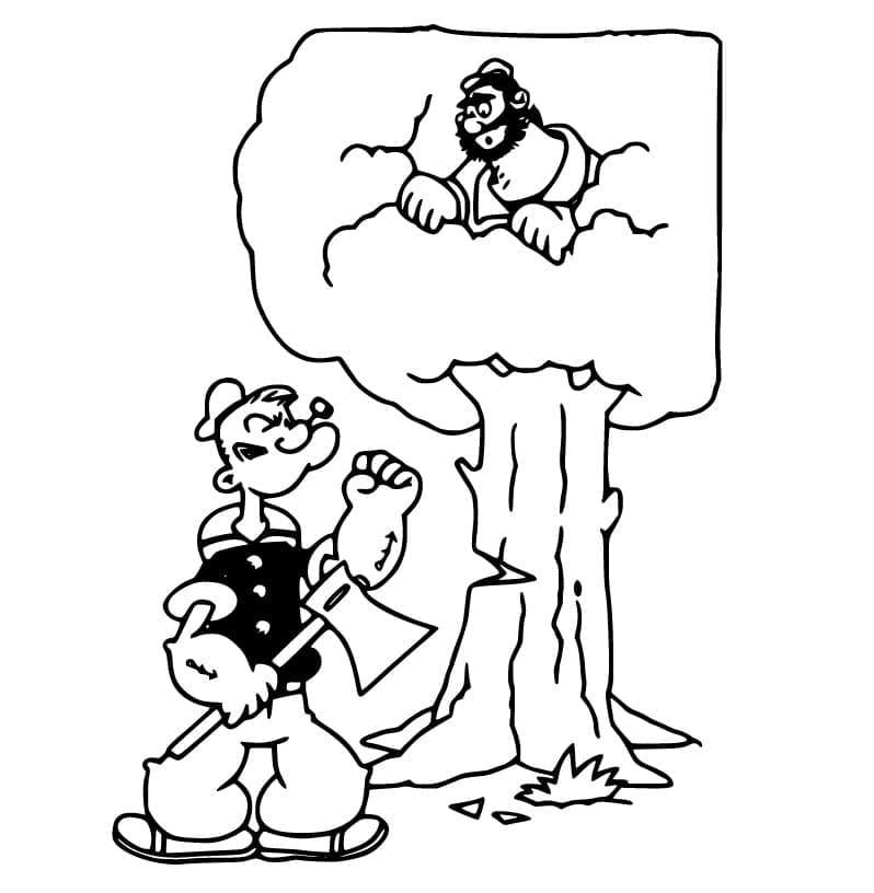 Dessin à colorier Popeye #205959 issu de la collection Personnages de dessins animés, prêt à imprimer Dessin à colorier Popeye #205959 issu de la collection Personnages de dessins animés, prêt à imprimer