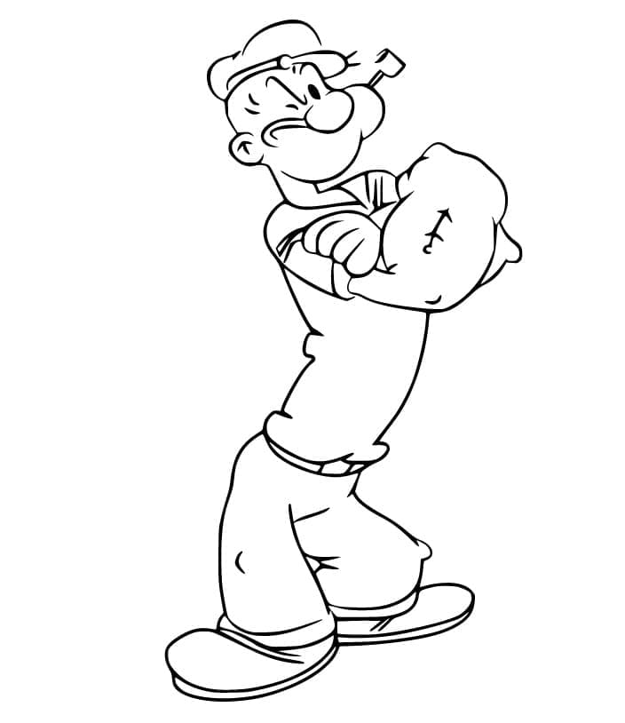 Coloriage Popeye #205970 à imprimer gratuitement, extrait de la collection Personnages de dessins animés Coloriage Popeye #205970 à imprimer gratuitement, extrait de la collection Personnages de dessins animés