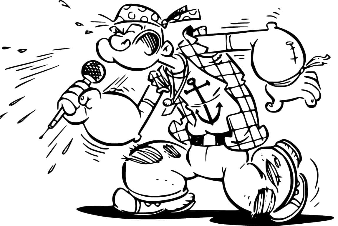 Illustration au trait Popeye #205973 de la collection Personnages de dessins animés à colorier gratuitement Illustration au trait Popeye #205973 de la collection Personnages de dessins animés à colorier gratuitement