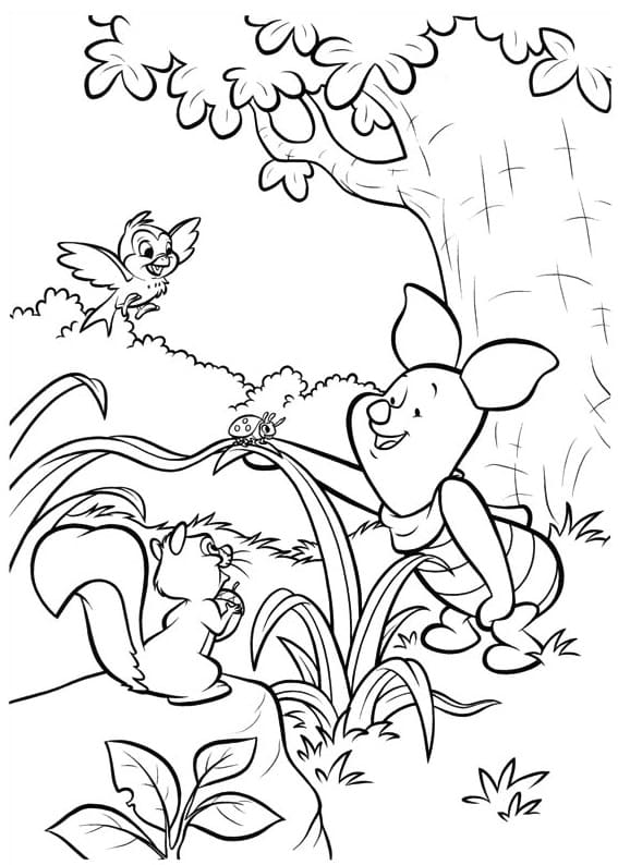 Coloriage gratuit Porcinet #209497 de la collection Personnages de dessins animés à imprimer