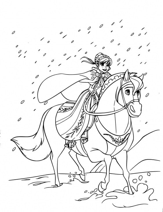 Coloriage gratuit Princesse Anna #181959 de la collection Personnages de dessins animés à imprimer