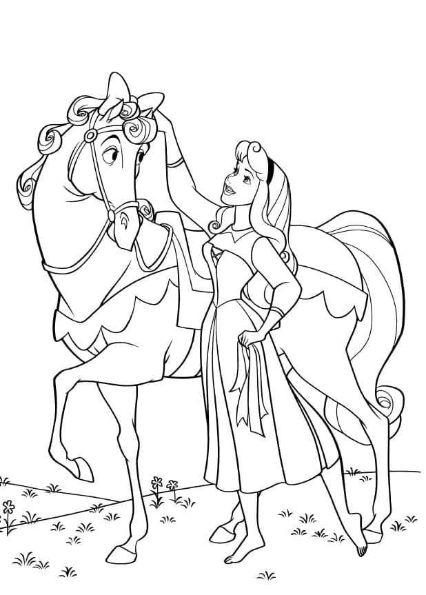 Coloriage gratuit Princesse Aurore #181911 de la collection Personnages de dessins animés à imprimer