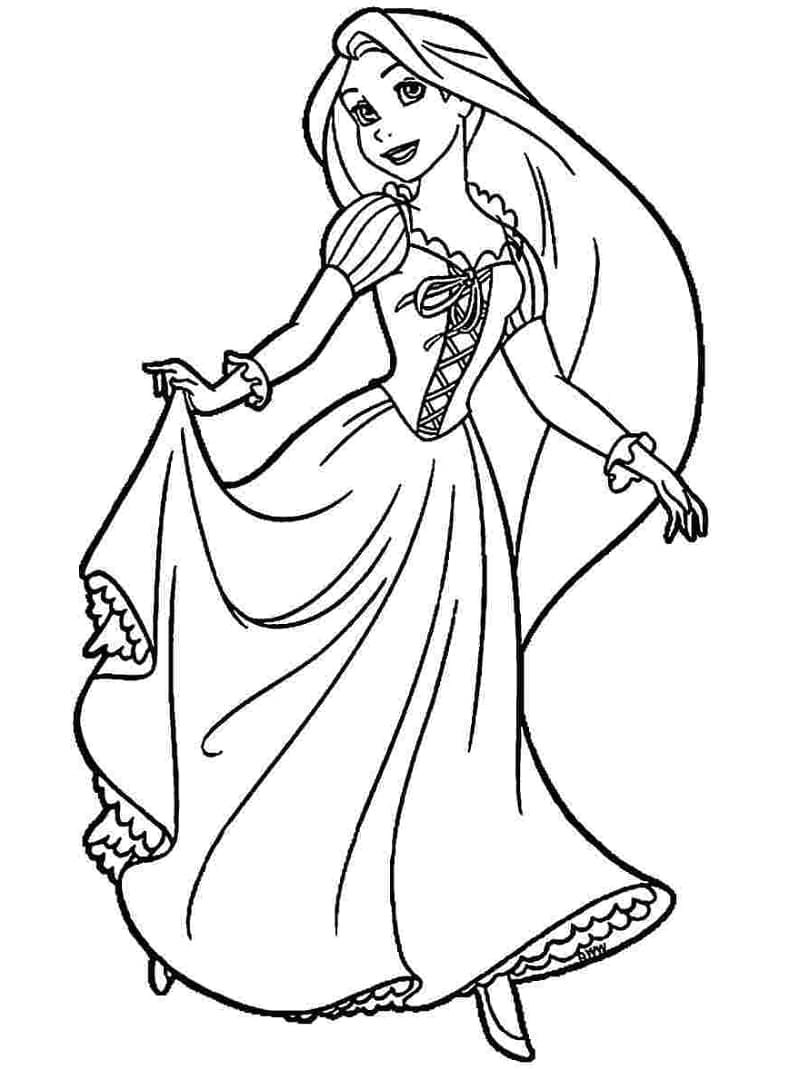 Page de coloriage Raiponce #177888, collection Personnages de dessins animés, à imprimer et colorier